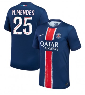 Paris Saint-Germain Nuno Mendes #25 Hemmatröja 2024-25 Kortärmad